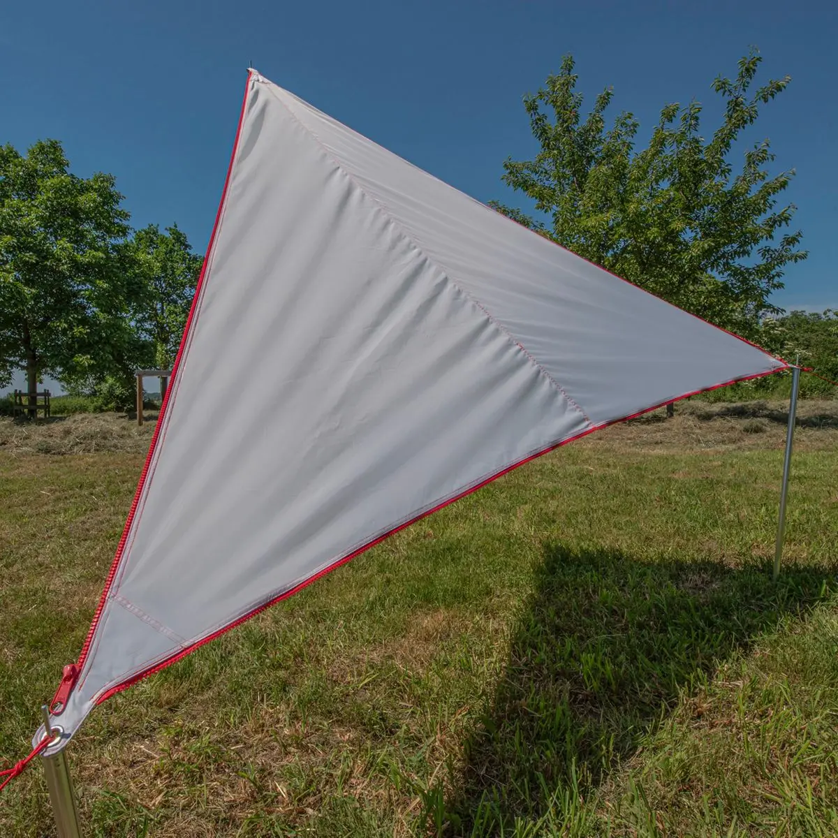 Awning Zip Canvas Oriental - fermoar gri/rosu