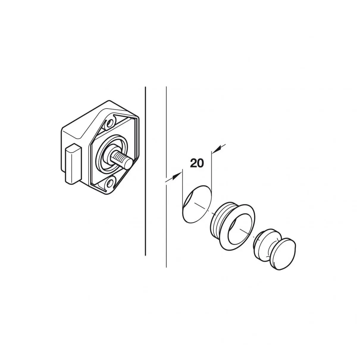 Mini blocare push - maro