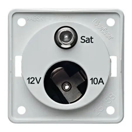 Priză 12V | SAT - alb mat, pachet autoservire