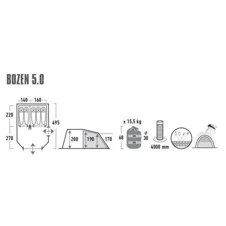 Tunelový stan Bolzano - 5.0