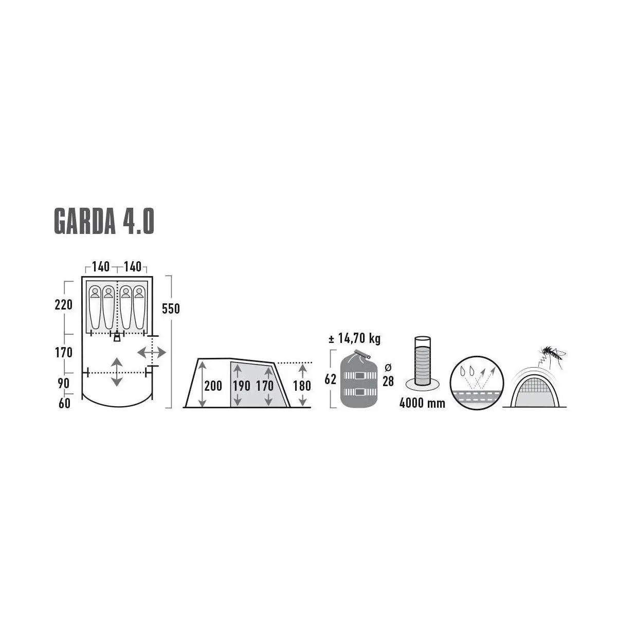 Tunelový stan Garda - 4.0