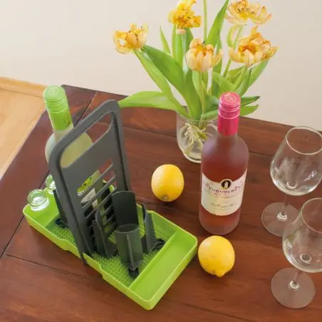 Držiak na fľaše Multi Tray OELE - limetkový, tmavosivý