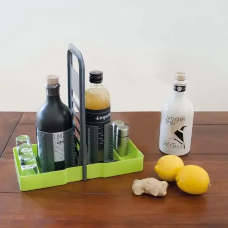 Držiak na fľaše Multi Tray OELE - limetkový, tmavosivý