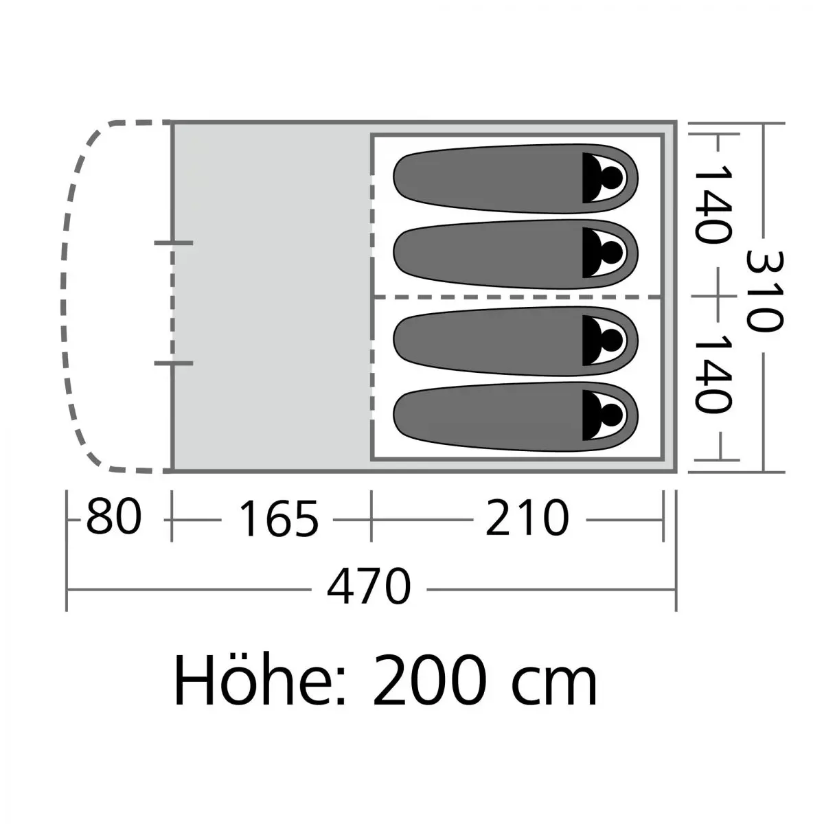 Weathermaster Air 4 BlackOut - Familienzelt