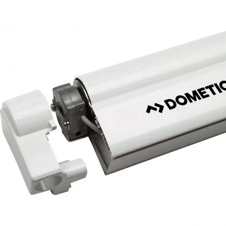 Dometic PW 1500 napellenző motorral, 5,5 x 2,75 m, fehér ház, szürke szövet
