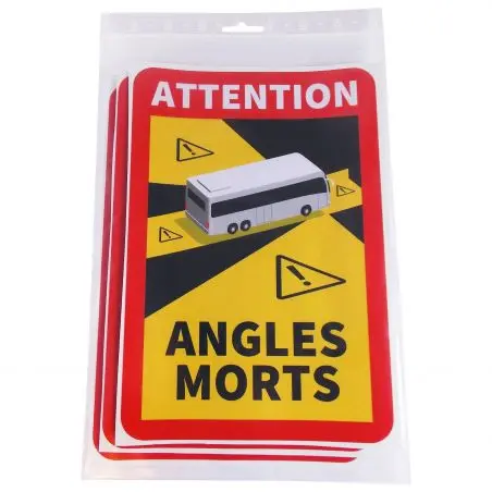 Holttér matrica készlet Angles Morts - 3 darabból öntapadó figyelmeztető jelzés 25x17cm