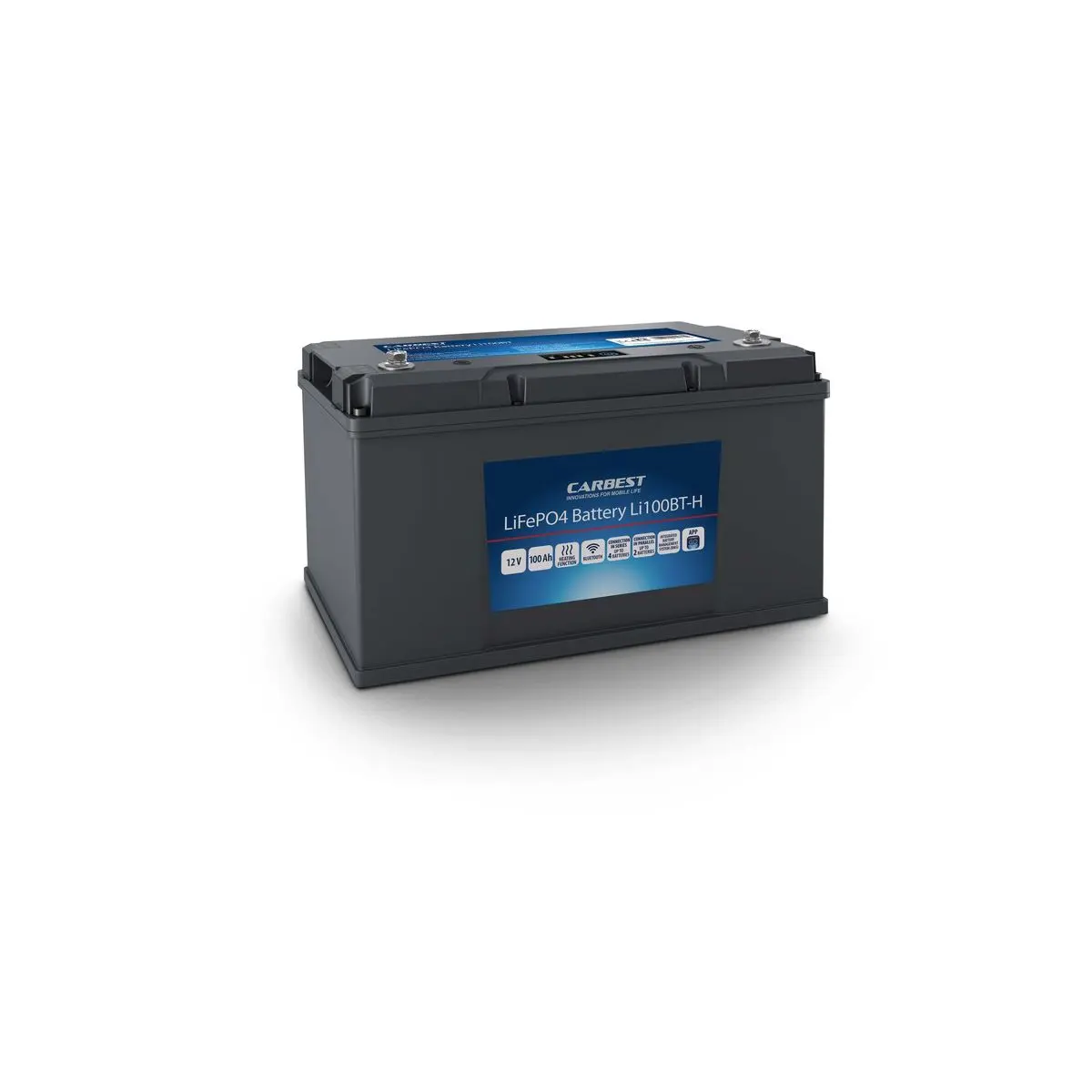 Baterie cu litiu Carbest Li100BT-H cu tehnologie Bluetooth și funcție de încălzire