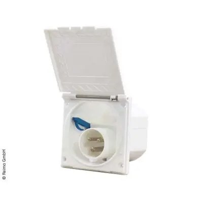 Štvorhranná vstupná zásuvka CEE - biela