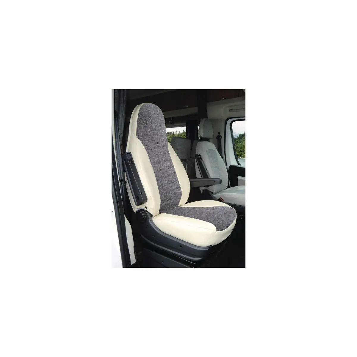Integrálny poťah sedadla Fiat Ducato ab Bj. 2007 - Béžová / Sivá