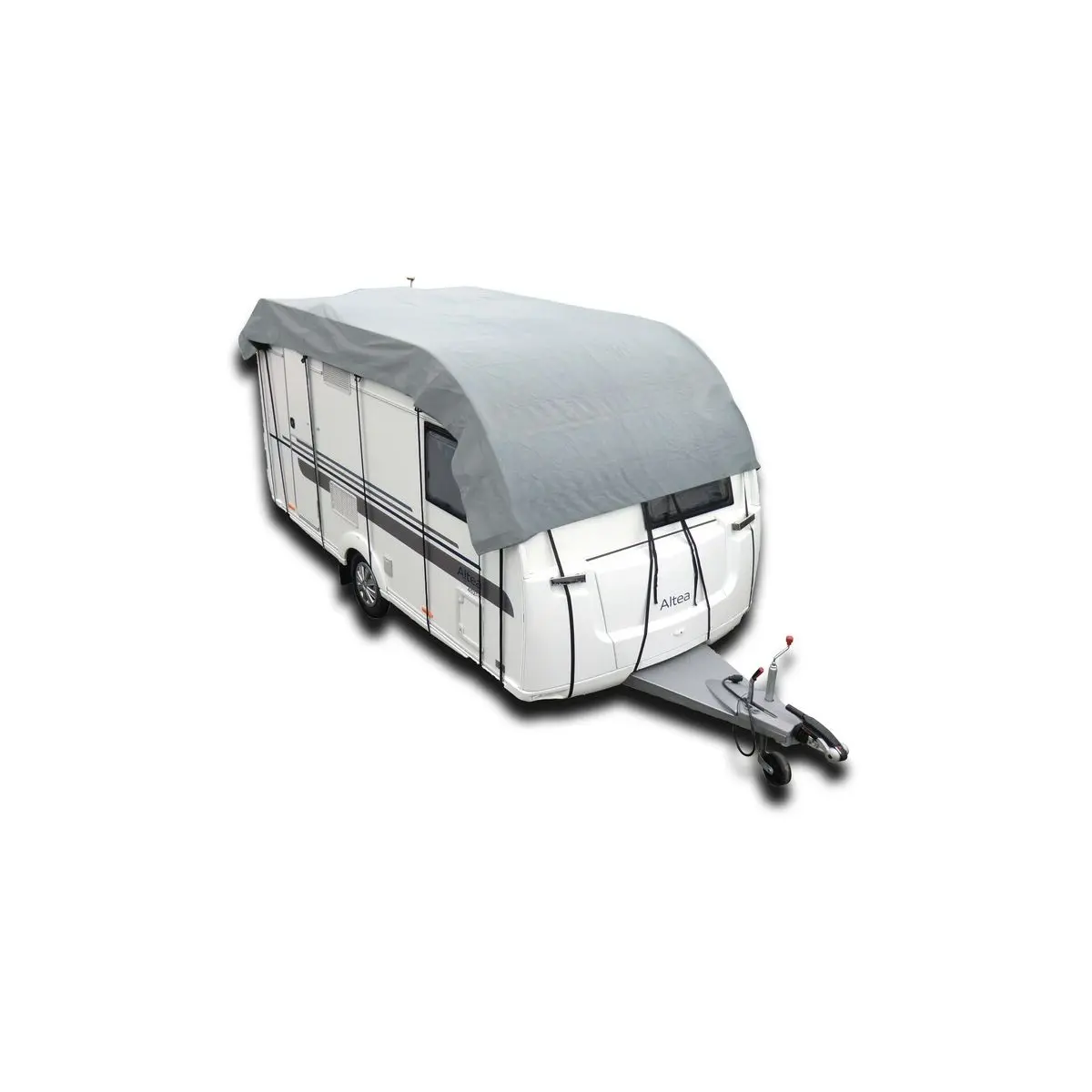Prístrešok pre karavan a obytný automobil 505x300 cm, sivý, priedušný