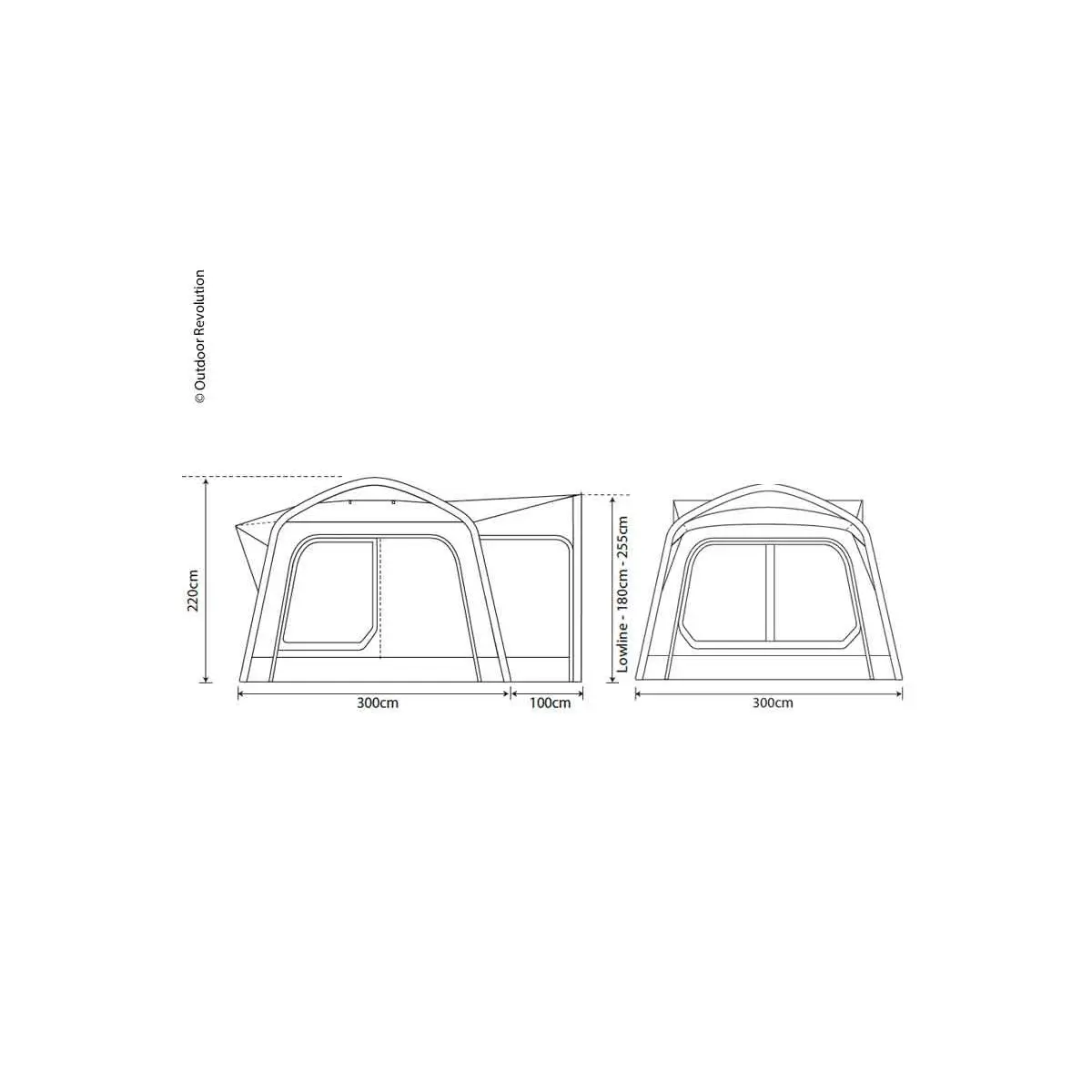 Outdoor Revolution Movelite 1 Autobusová markíza - Š300xH300 / H180-255cm