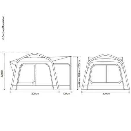 Outdoor Revolution Movelite 1 Busvorzelt - B300xT300 / H180-255cm