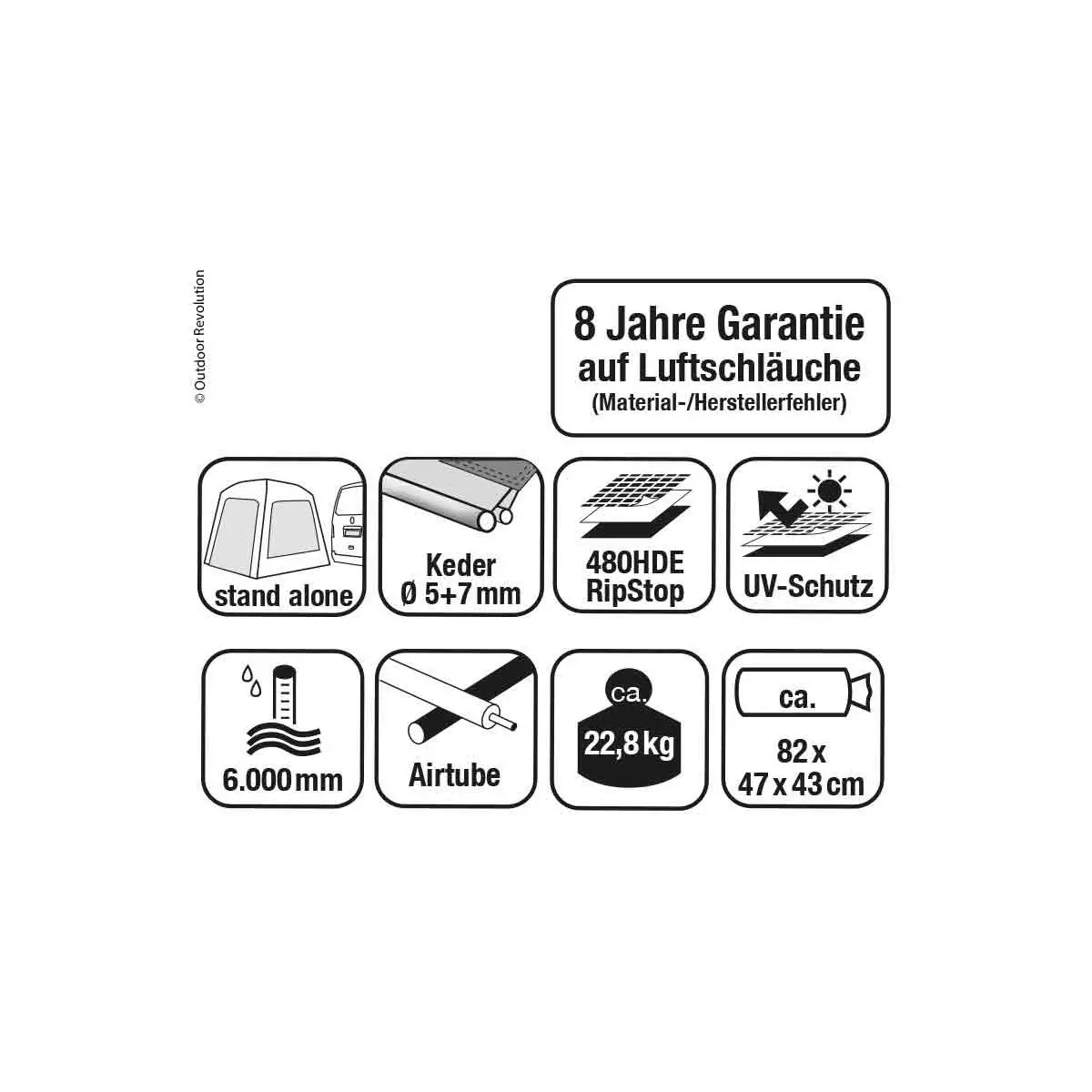 Outdoor Revolution Movelite 1 Autobusová markíza - Š300xH300 / H180-255cm