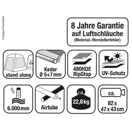 Outdoor Revolution Movelite 1 Autobusová markíza - Š300xH300 / H180-255cm