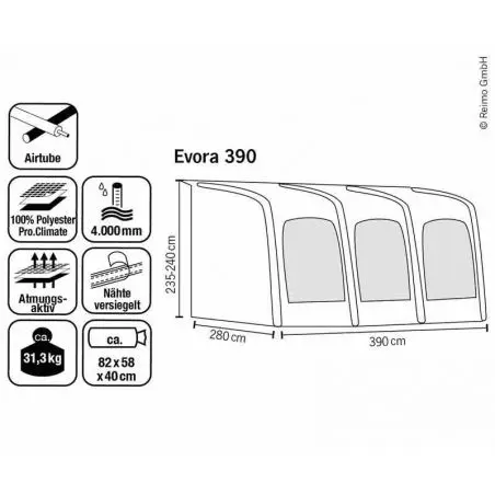 Outdoor Revolution EVORA 390 PRO CLIMATE Caravanvorzelt
