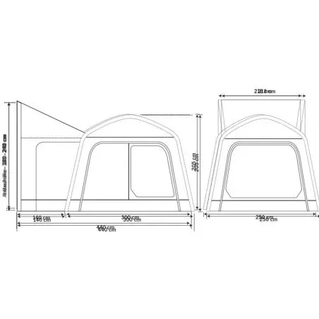 Outdoor Revolution Movelite Tail Busheckzelt - B250xT400 / H180-240cm