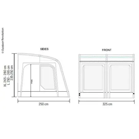 Aufblasbares Caravan Teilzelt E-Sport Air 325 XL