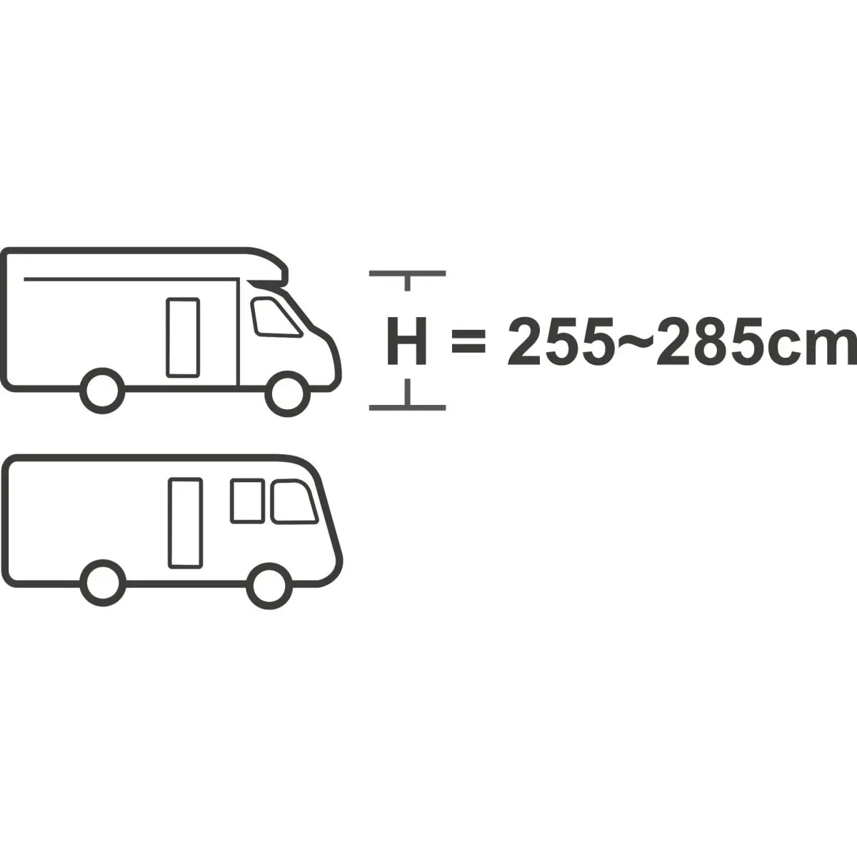 Teilzelt Vega - Gre 375 cm, Anbauhhe 255 - 285 cm