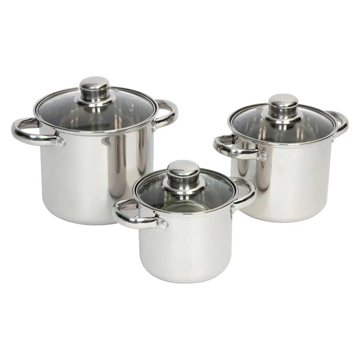 Topfset, Edelstahl - Royal Plus - 3 Stck, 1,3l, 2l, 3l