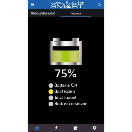 Cadillock Smart - monitor batérie