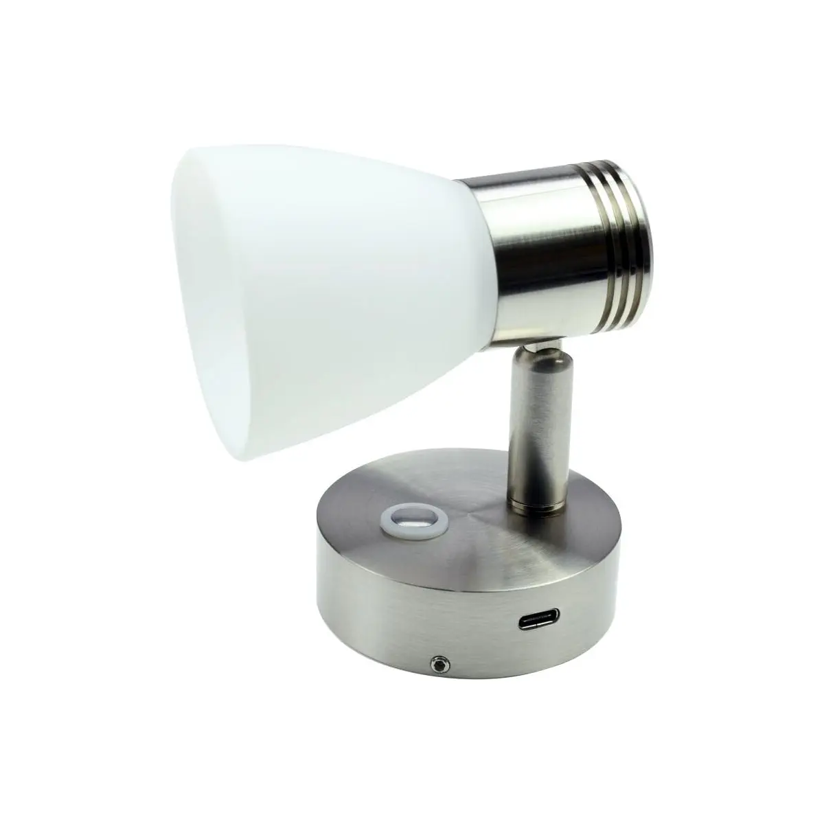 LED-Leseleuchte 2W mit Dimmschalter und Ladefunktion - Leseleuchte 3000K mit Echtglas und USB-C Buchse