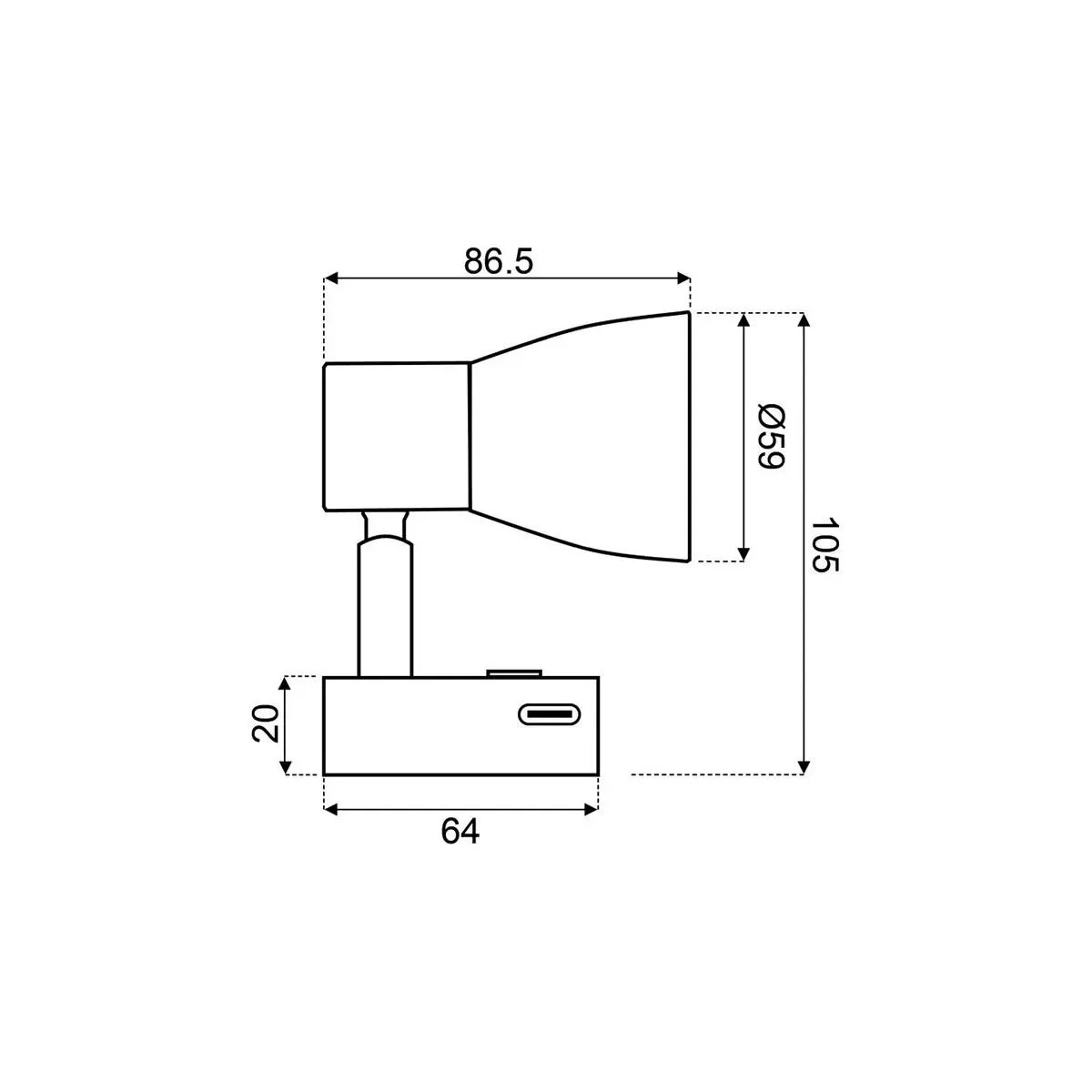 LED-Leseleuchte 2W mit Dimmschalter und Ladefunktion - Leseleuchte 3000K mit Echtglas und USB-C Buchse
