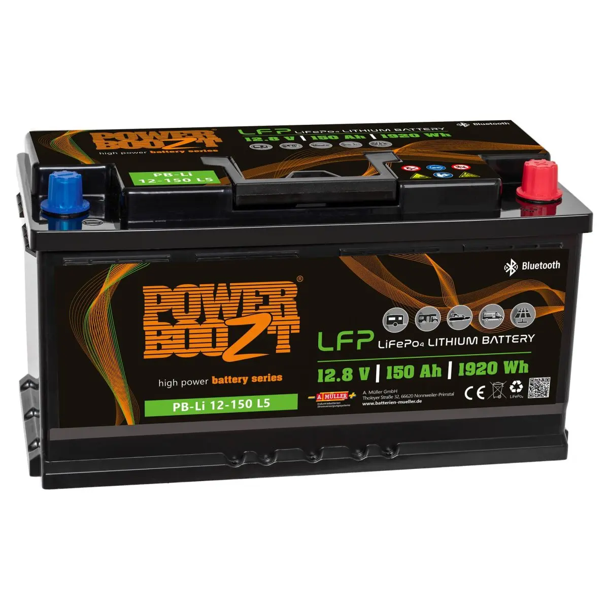 Powerboozt Lithium-Batterie - PB-Li 12 - 150 LS