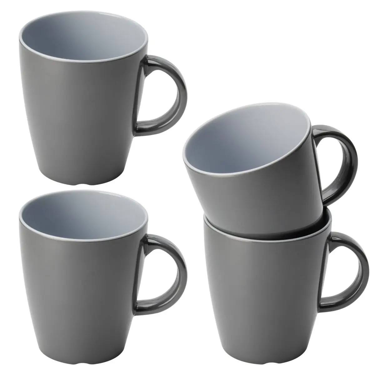 Geschirrserie Vivid Line - Henkelbecher 4-tlg., grau