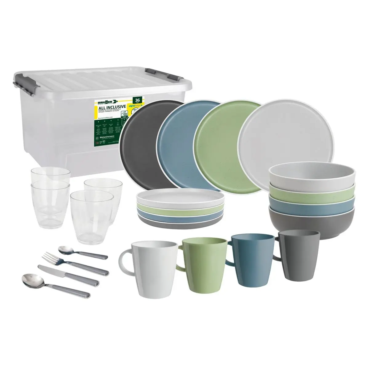 Geschirrset All Inclusive Dolomit - 36-teilig