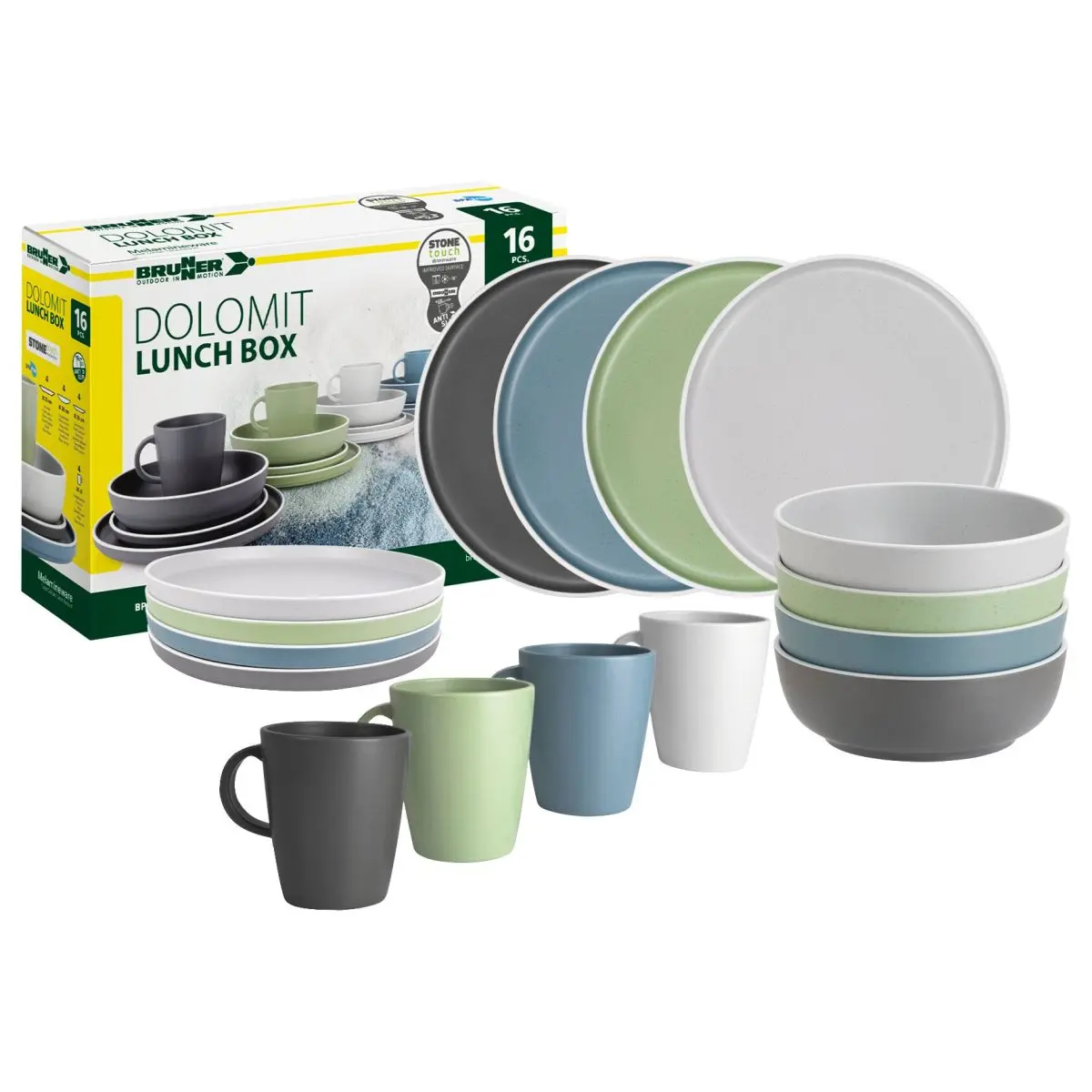 Geschirrset Lunch Box Dolomit - 16-teilig