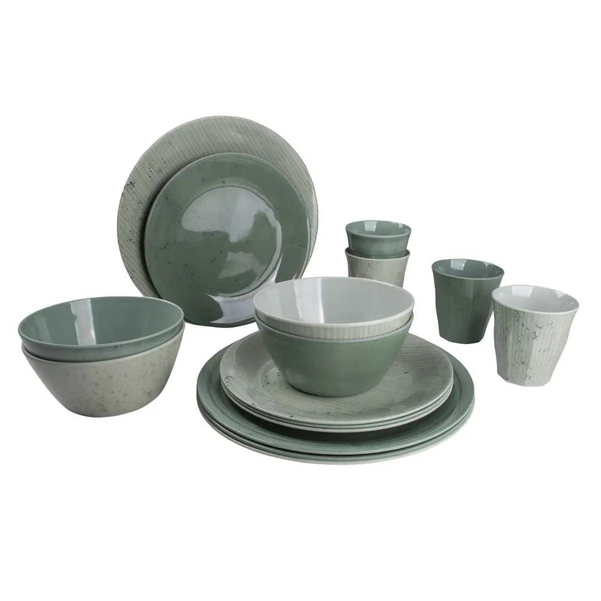 Essgeschirr Mix und Match - 16-teilig, grn