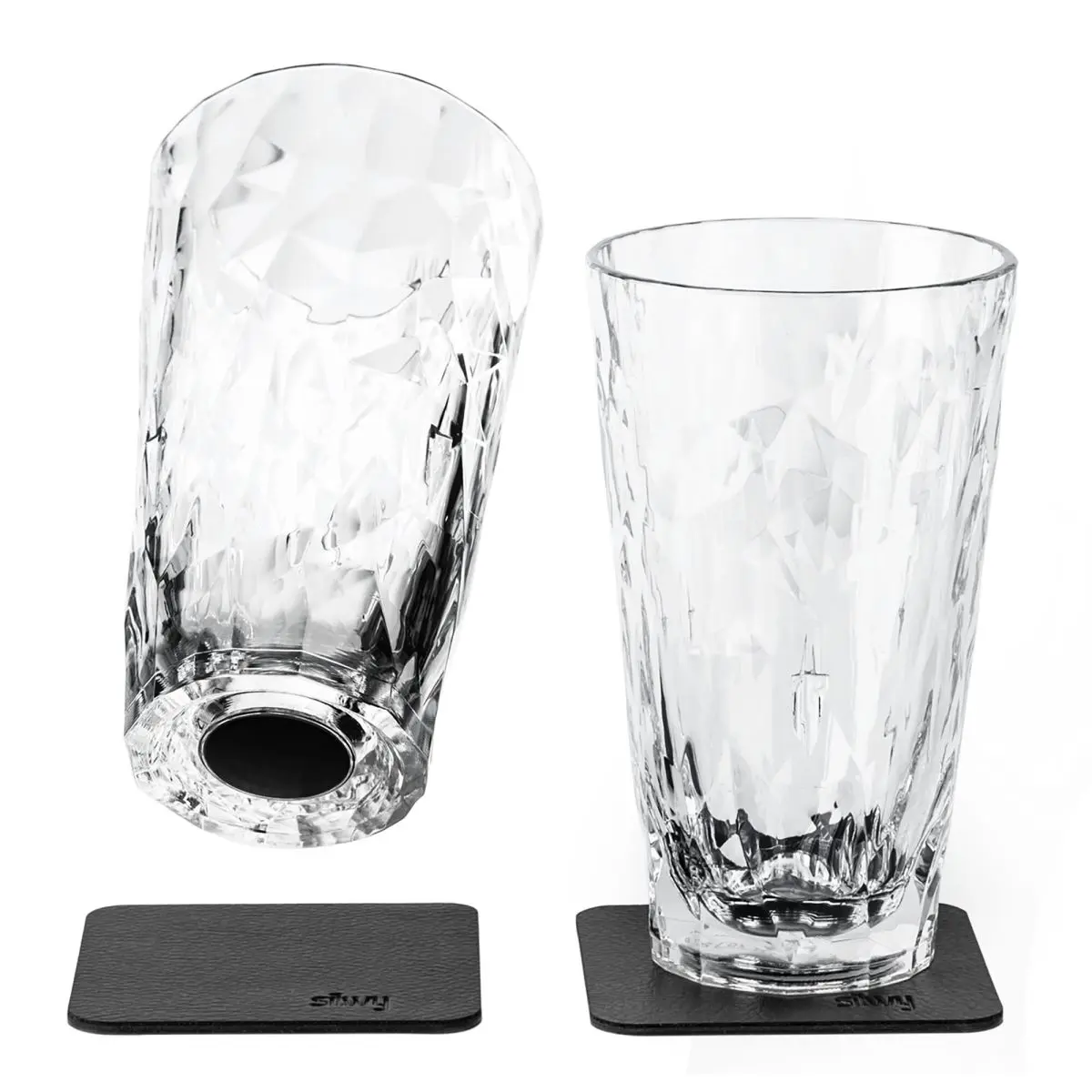 Magnet-Kunststoffglser - Longdrink 300 ml, 2er-Set, klar