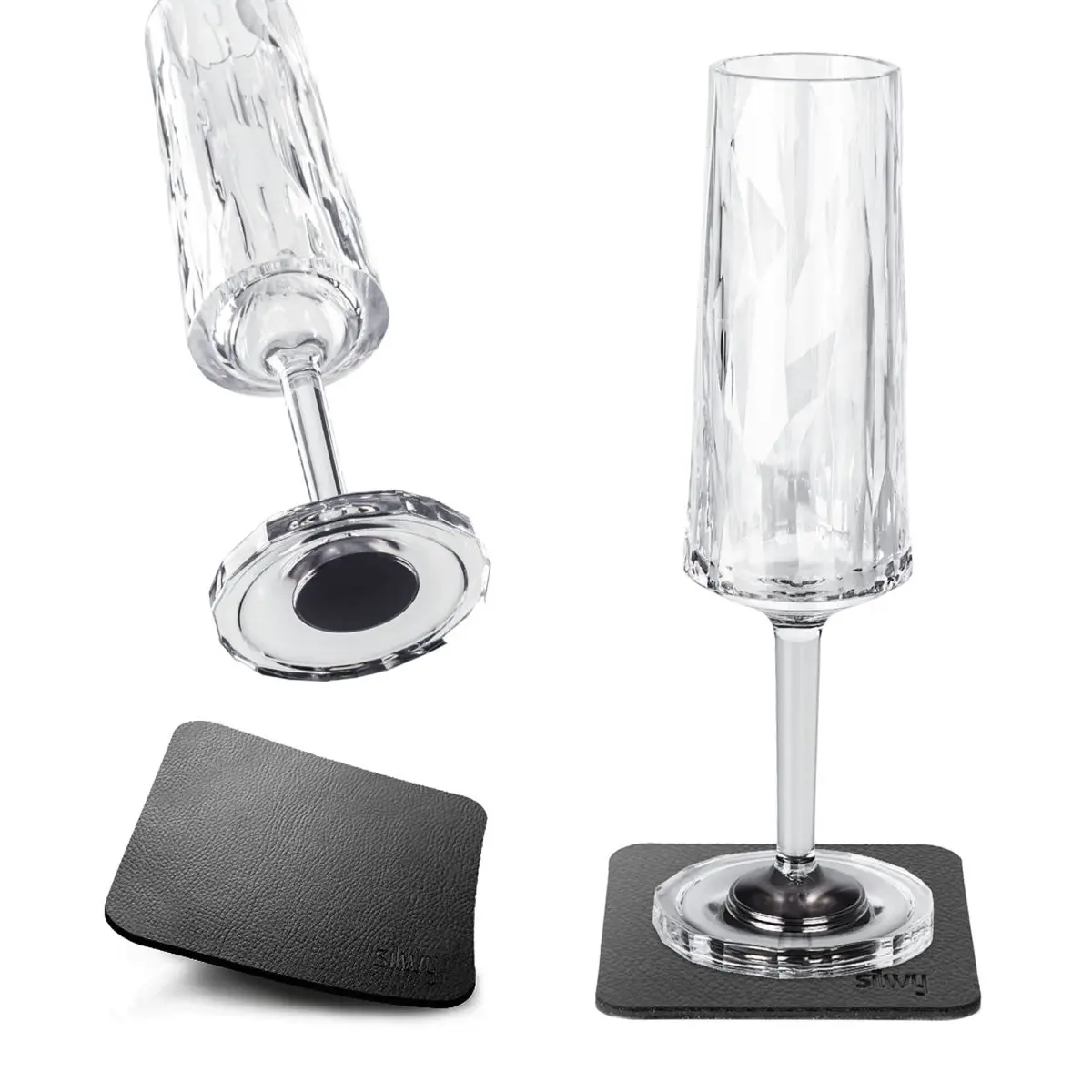 Magnet-Kunststoffglser - Sektglas 100 ml, 2er-Set