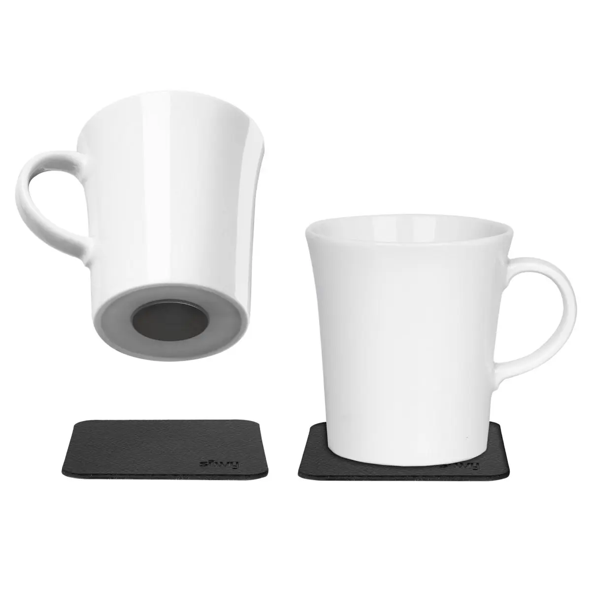 Magnet-Porzellantasse - wei 270 ml, 2er-Set