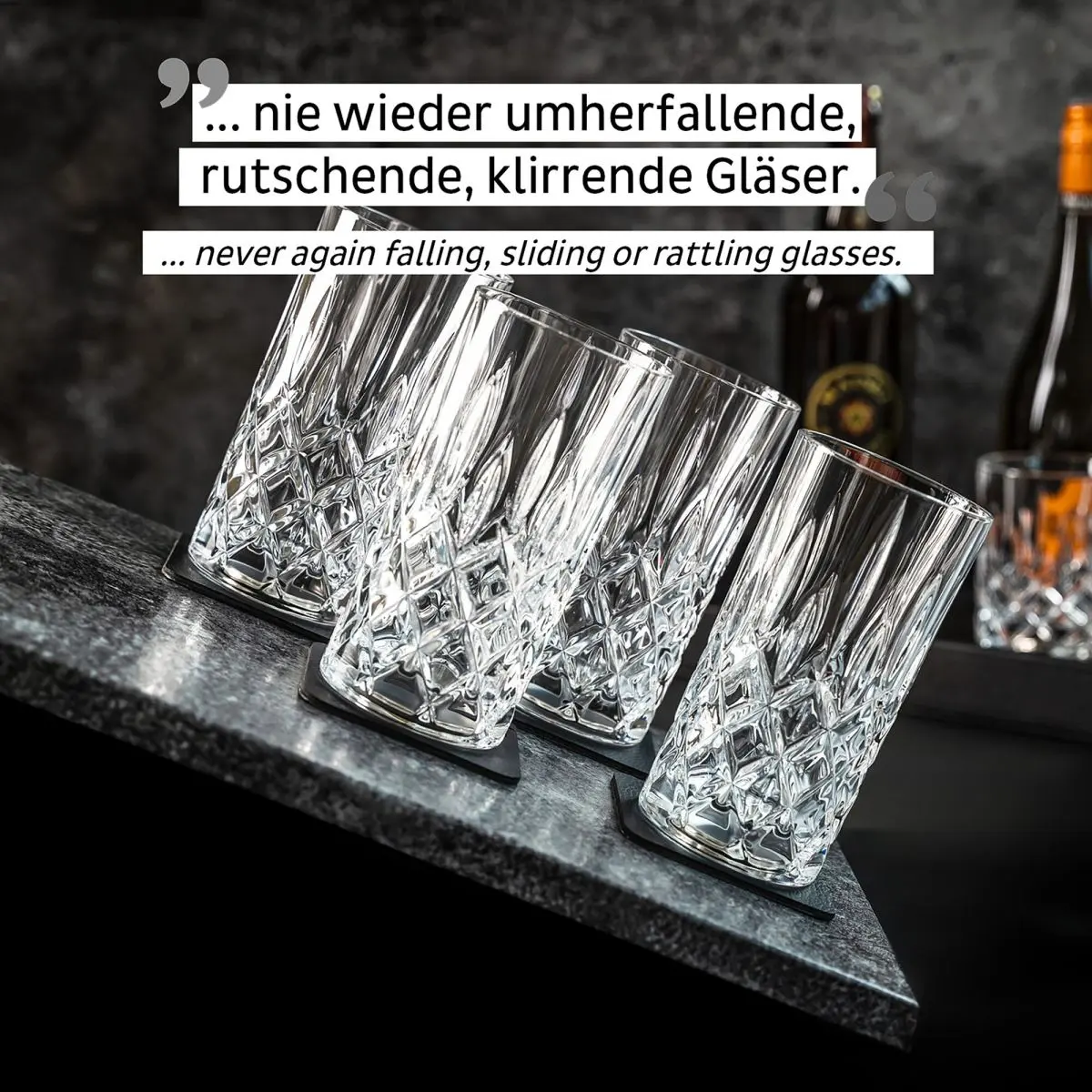 Magnet-Kristallglser - Longdrink Set 300 ml, 4er-Set