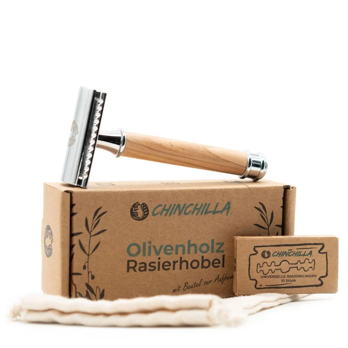 Chinchilla - Rasierhobel - aus Olivenholz und Metall