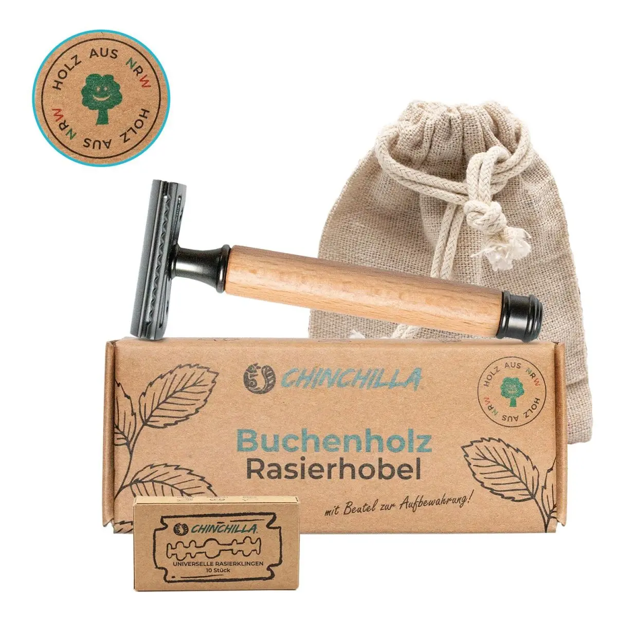 Chinchilla - Rasierhobel - aus Buchenholz