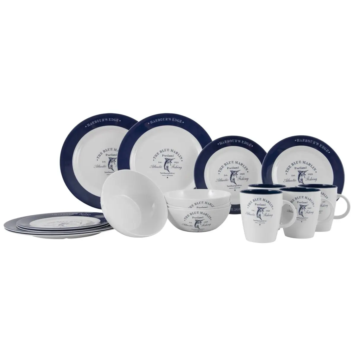 Geschirrset Blue Marlin - 16-teilig