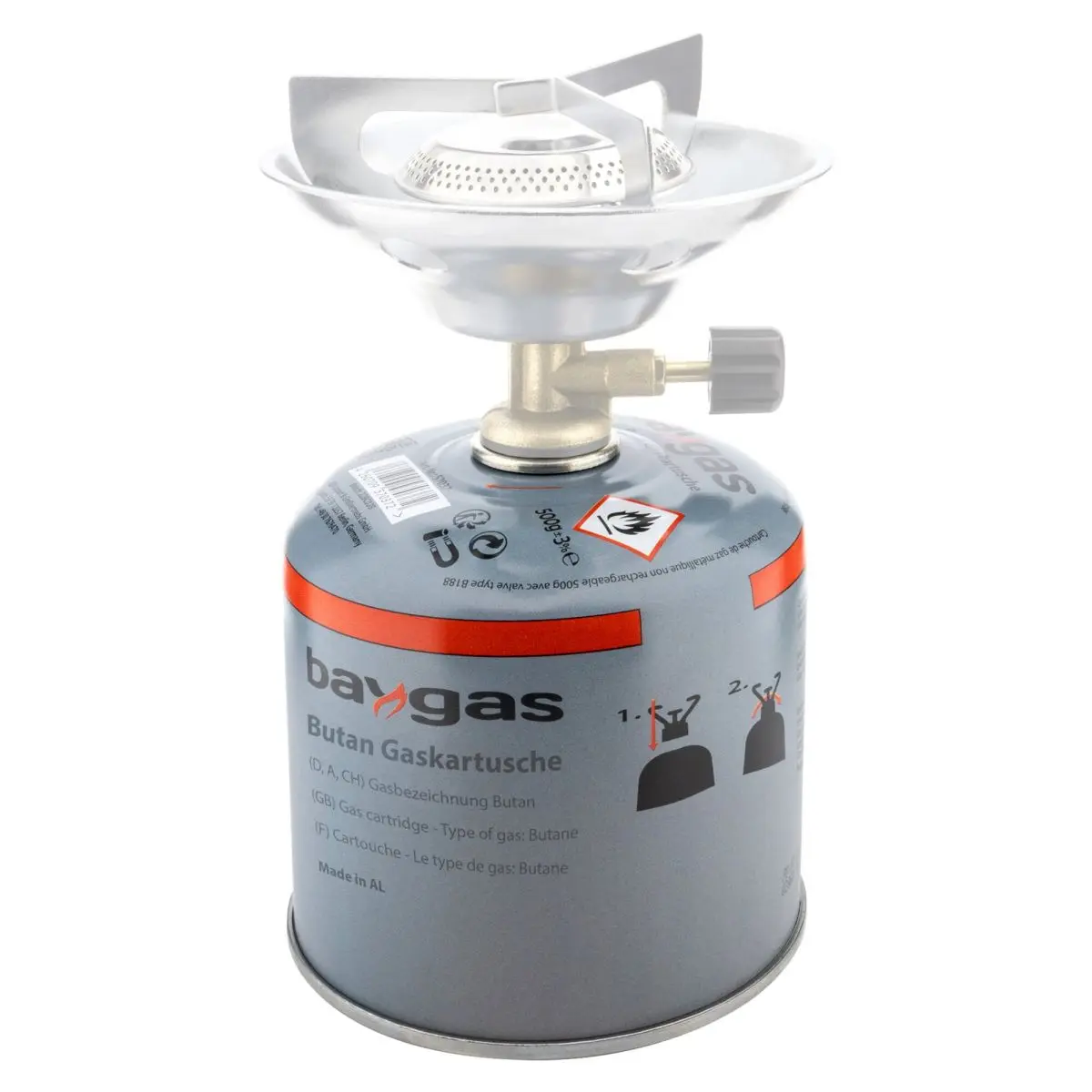 Ventilkartusche - Baygas 500g mit Schraubverschluss, Butangas