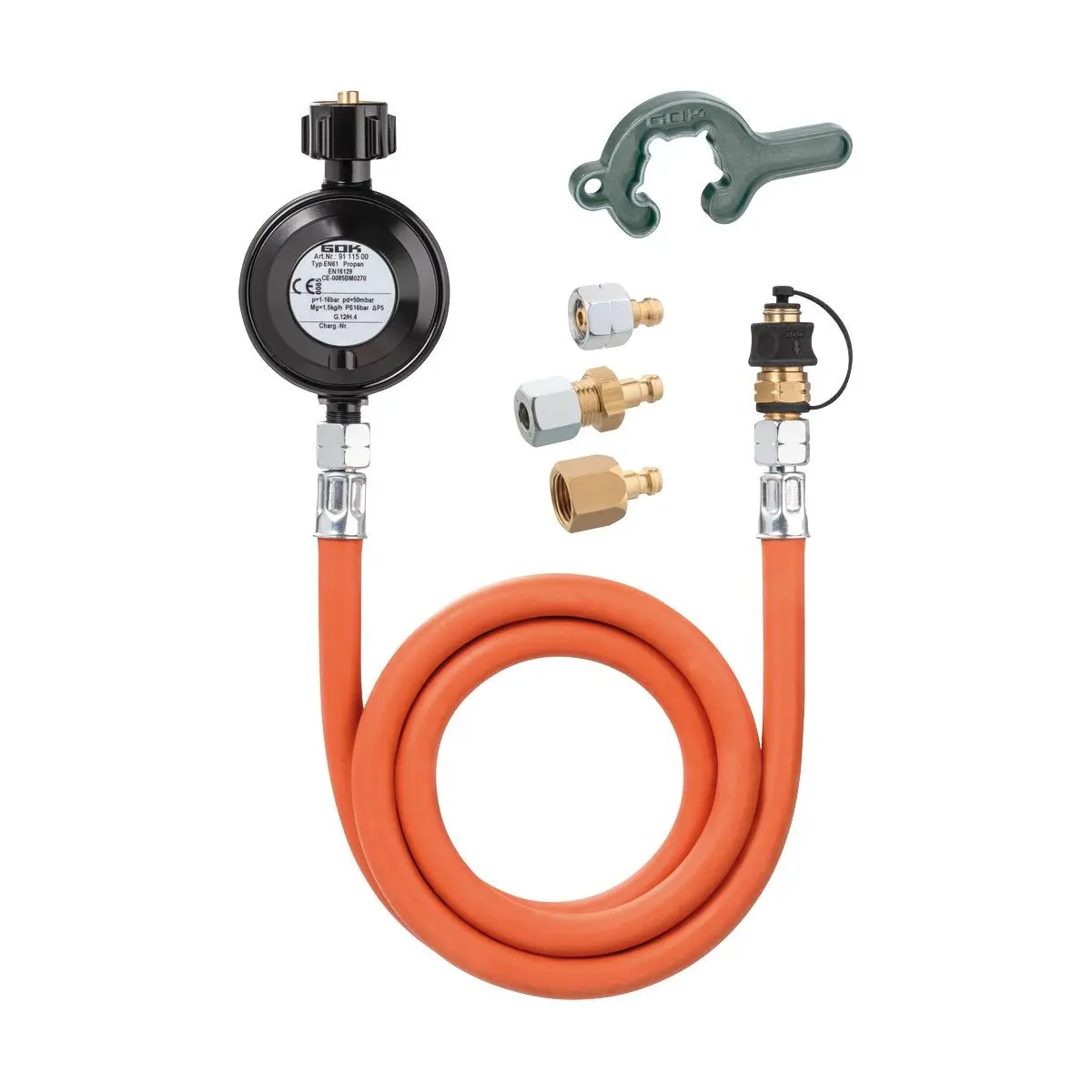 Regler-Schlauchleitung Set - EN61 1,5kg/h 50mbar