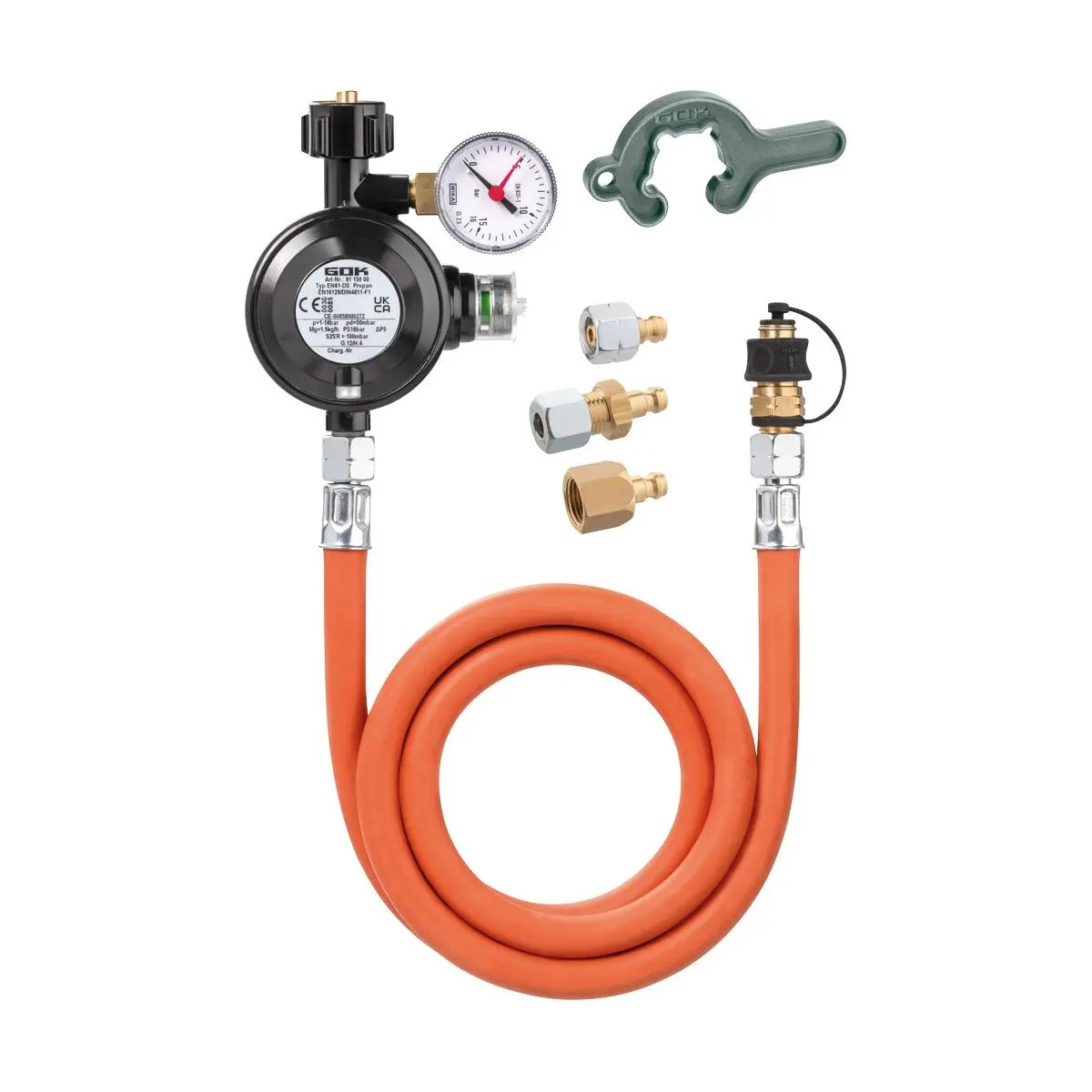 Regler-Schlauchleitung Set - EN61-DS 1,5kg/h 50mbar
