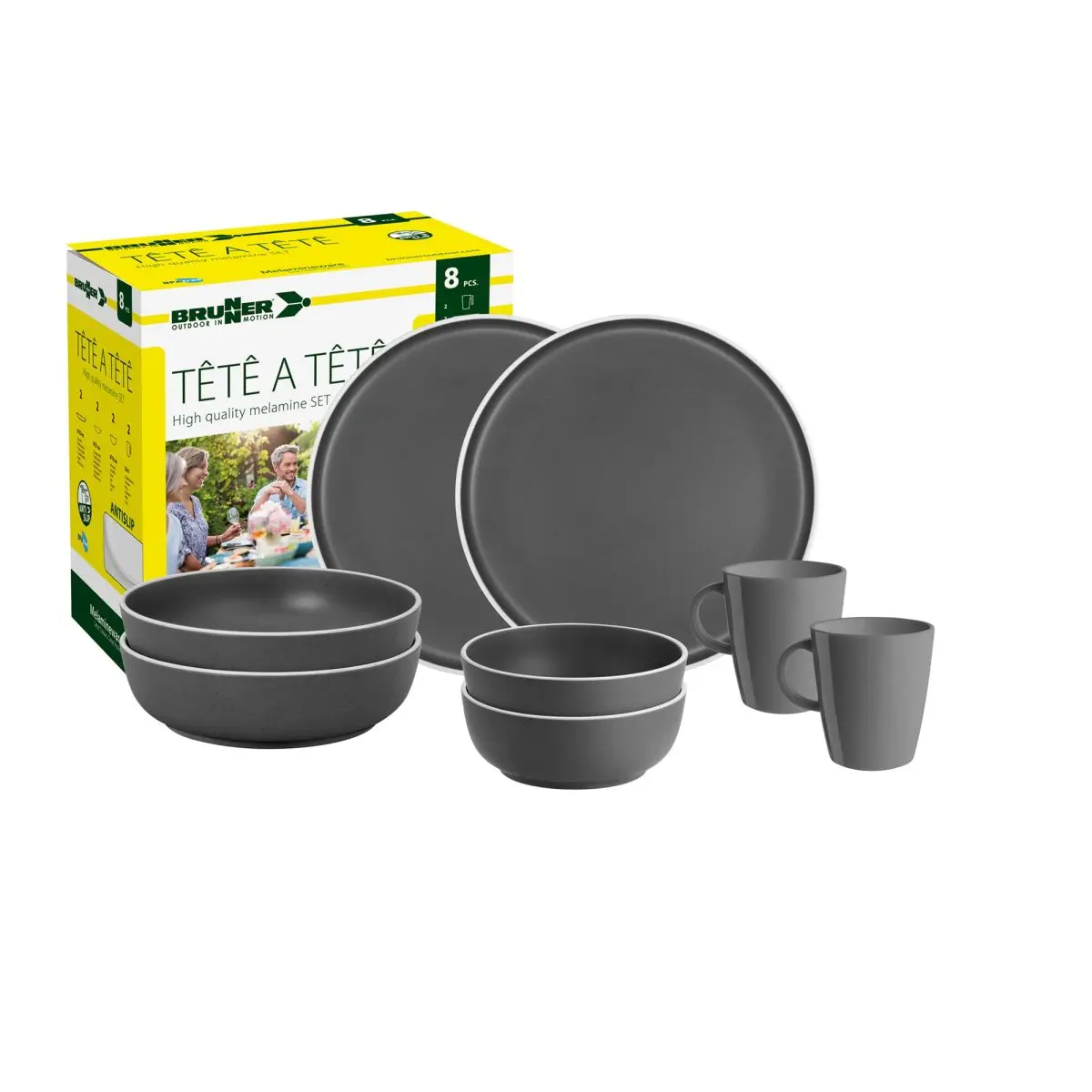 Set tte--tte Dolomit Grey 8 pcs