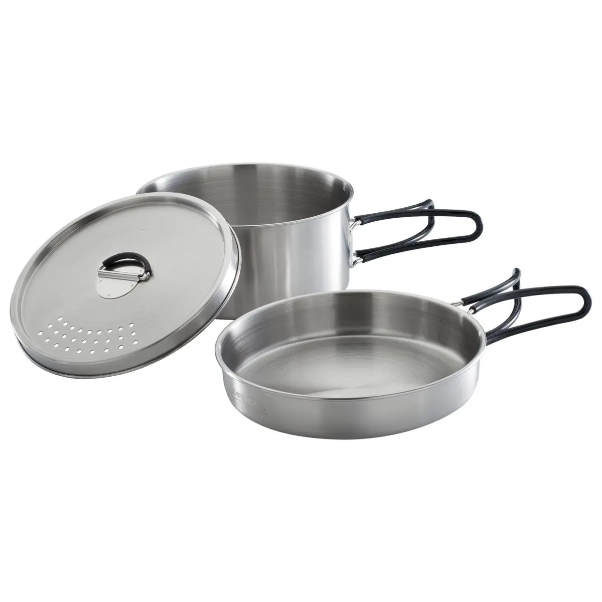 Trekking-Geschirrset - 3-teilig, 1 Topf, 1 Deckel, 1 Pfanne