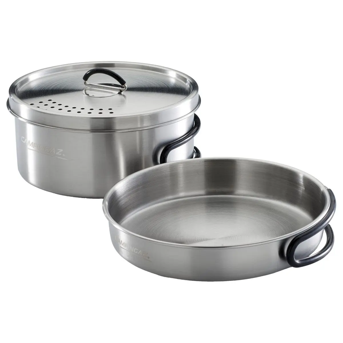 Trekking-Geschirrset - 3-teilig, 1 Topf, 1 Deckel, 1 Pfanne
