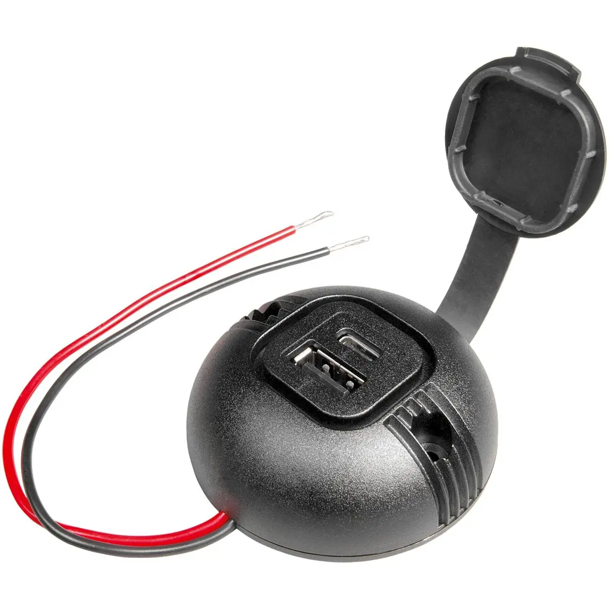 Runde Aufbau-Power USB-C/A Doppelsteckdose - mit Deckel