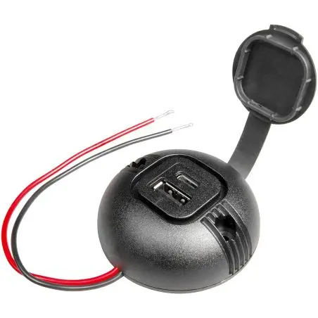 PROCAR Aufbau-Doppelsteckdose USB-C/USB-A rund