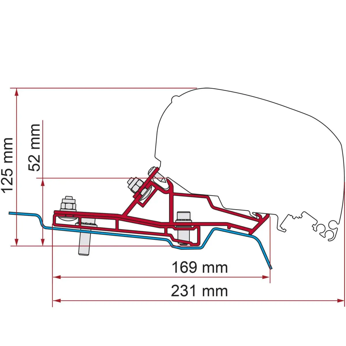 Adapter Ford Transit Van H2 L3 - 1 x 320 cm fr F80s