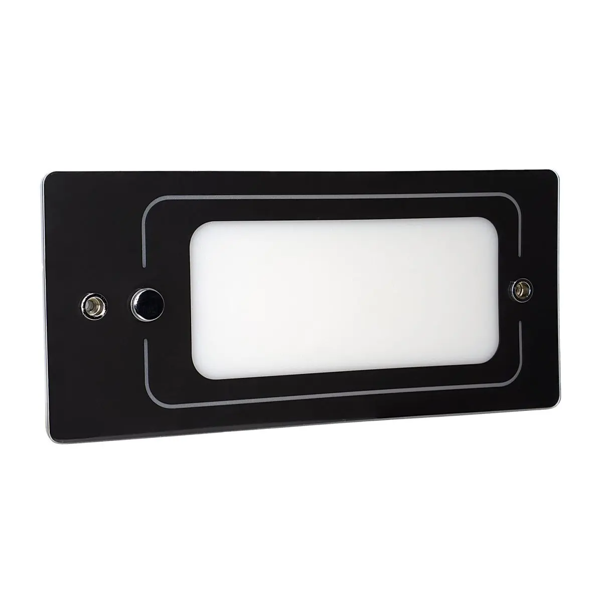 Deckenleuchte 220 * 100 mm mit Touch Schalter - Schwarz mit Chrom, Warmweiss mit blauem Nachtlicht