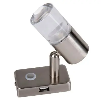 12-V-LED-Spot mit Touch-Schalter und USB-Port im Sockel