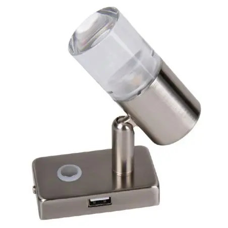 12-V-LED-Spot mit Touch-Schalter und USB-Port im Sockel